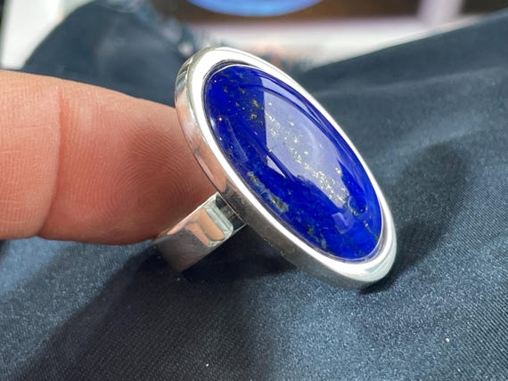 Beautiful  Lapislazuli Ring handmade in silver 925 sterling