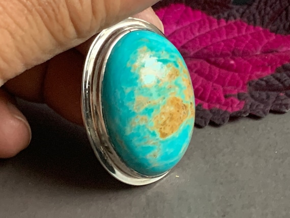 Real turquoise pendant in silver (925) sterling