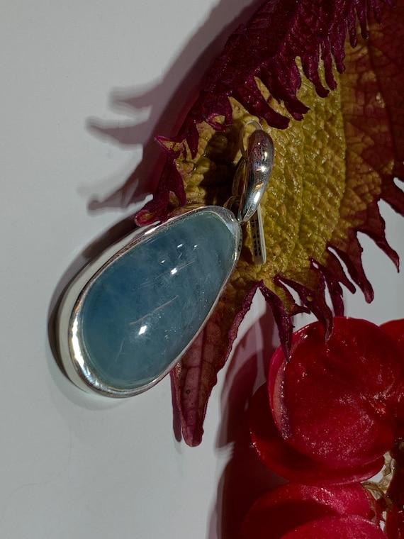 Very special and big Aquamarin Pendant with an unique Design in Silver  ( 925 ) Sterling.