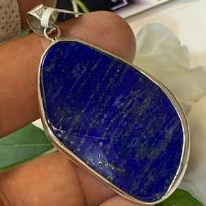 Beautiful natural Lapislazuli Pendant handmade in silver 925 sterling