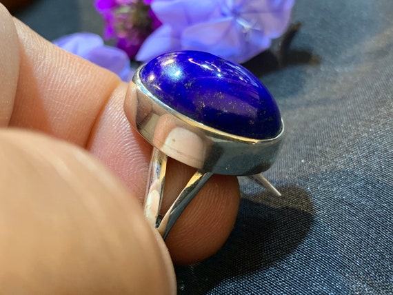 Beautiful  Lapislazuli Ring handmade in silver 925 sterling