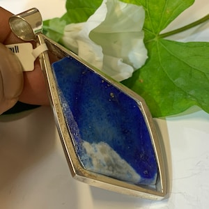 Beautiful natural Lapislazuli Pendant handmade in silver 925 sterling