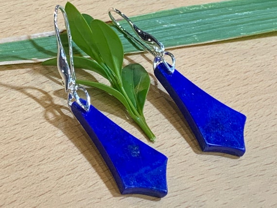Beautiful  Lapislazuli Earrings handmade in silver 925 sterling