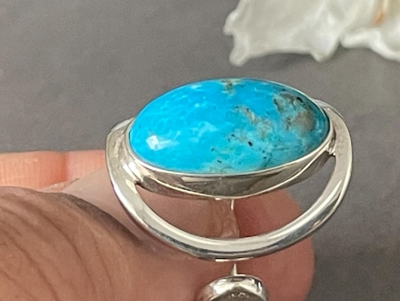 Genuine turquoise ring silver (925) sterling