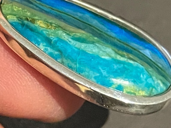 Genuine precious opal with matrix (Africa) pendant in sterling silver (925) in a special design