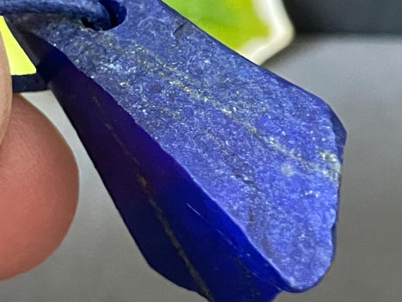 Drilled lapis lazuli pendant, deep blue tone, reversible, fantasy shape, gemstone pendant, gift for her