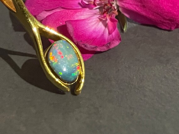 Boulder Opal (Australia) Pendant in Sterling Silver (925)