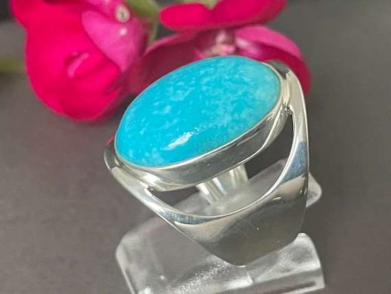 Genuine turquoise ring silver (925) sterling