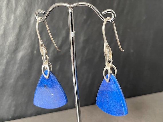 Beautiful  Lapislazuli Earrings handmade in silver 925 sterling