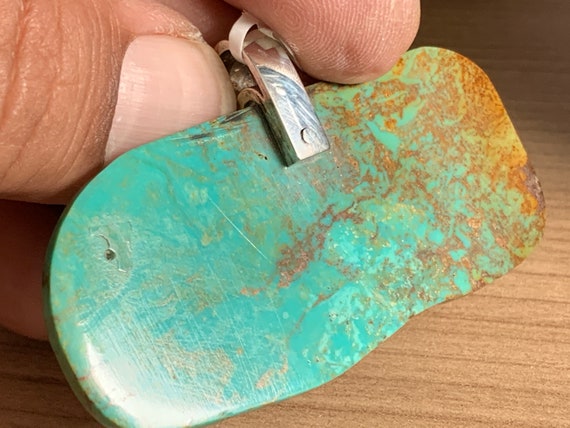 Real turquoise pendant in silver (925) sterling