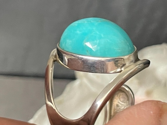Genuine turquoise ring silver (925) sterling