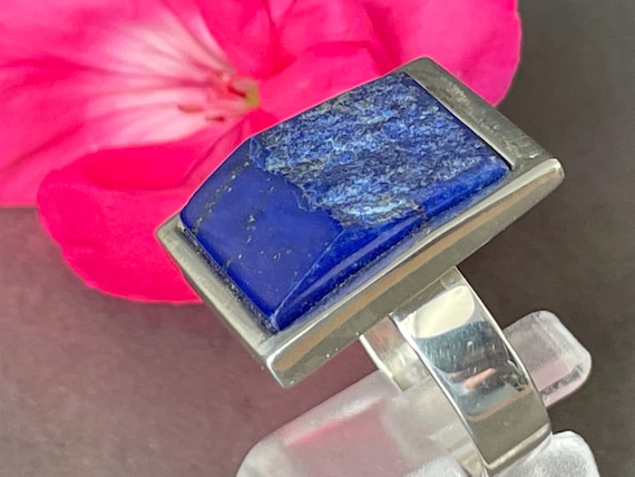 Beautiful  Lapislazuli Ring handmade in silver 925 sterling