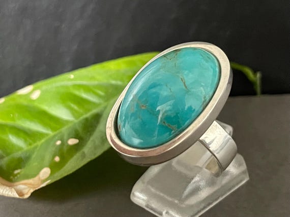 Unique turquoise ring – genuine gemstone from Arizona for protection, strength & inner peace – handcrafted in 925 sterling silver, genuine turquoise