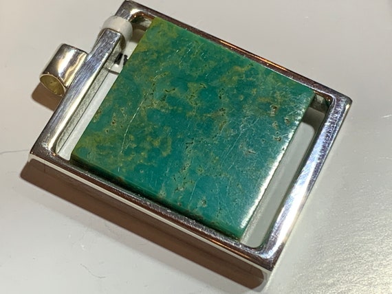 Real turquoise pendant in silver (925) sterling