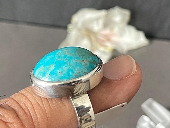 Genuine turquoise ring silver (925) sterling