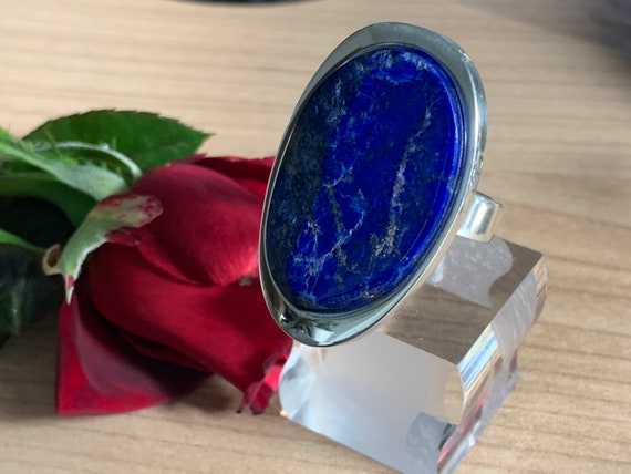 Beautiful  Lapislazuli Ring handmade in silver 925 sterling