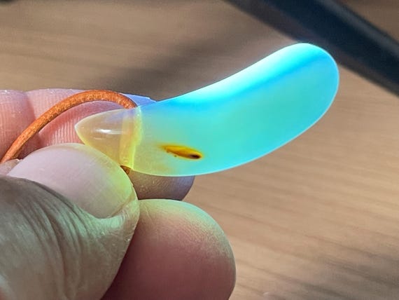 Phenomenal, rare blue amber