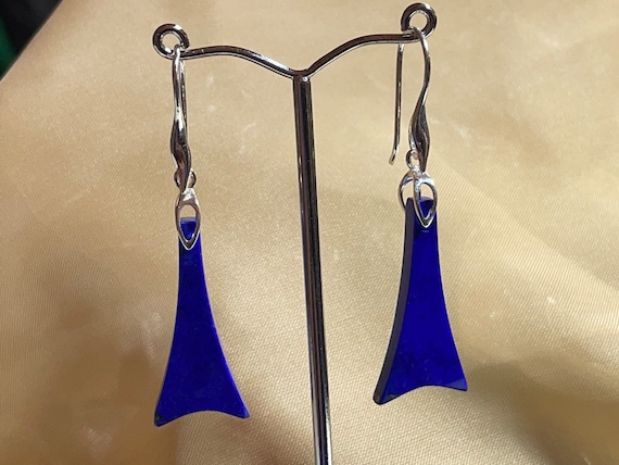 Beautiful  Lapislazuli Earrings handmade in silver 925 sterling