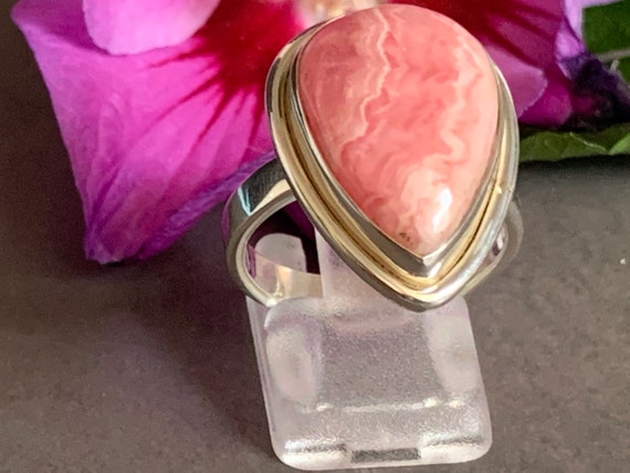 Very nice rodochrosite ring in silver 925 sterling from Argentina.