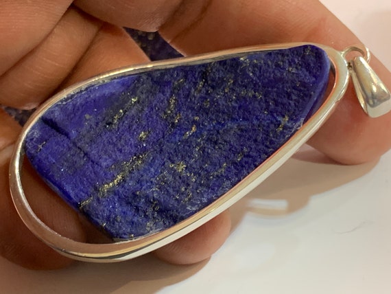 Beautiful natural Lapislazuli Pendant handmade in silver 925 sterling