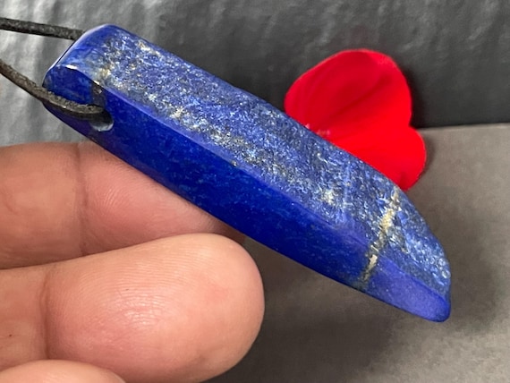 Quite unusual lapis lazuli pendant drilled – spiritual gemstone jewelry as a unique piece for intuition, truth & new energy