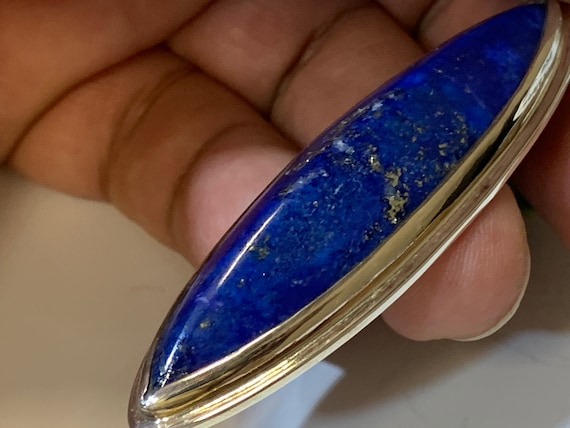 Beautiful natural Lapislazuli Pendant handmade in silver 925 sterling
