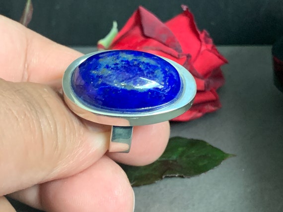 Beautiful  Lapislazuli Ring handmade in silver 925 sterling