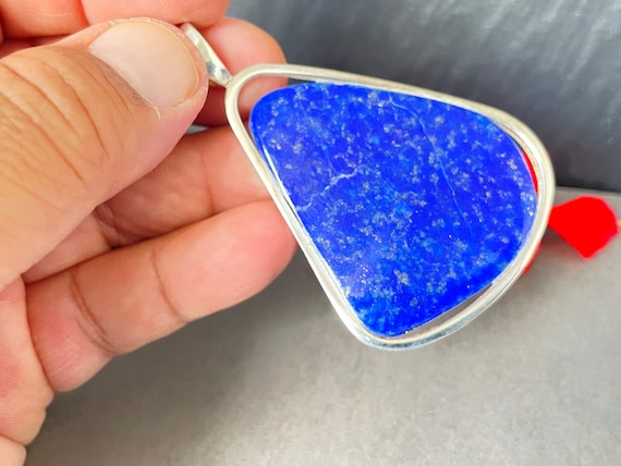 Beautiful natural Lapislazuli Pendant handmade in silver 925 sterling