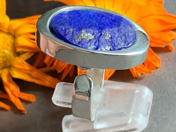 Beautiful  Lapislazuli Ring handmade in silver 925 sterling