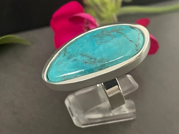 Genuine turquoise ring silver (925) sterling