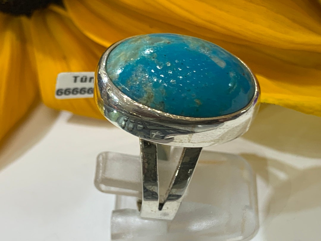 Real Turquoise Ring Silver 925 Sterling Etsy