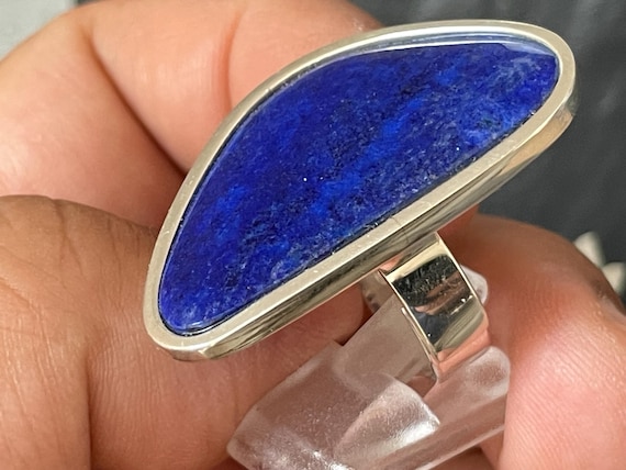 Beautiful  Lapislazuli Ring handmade in silver 925 sterling