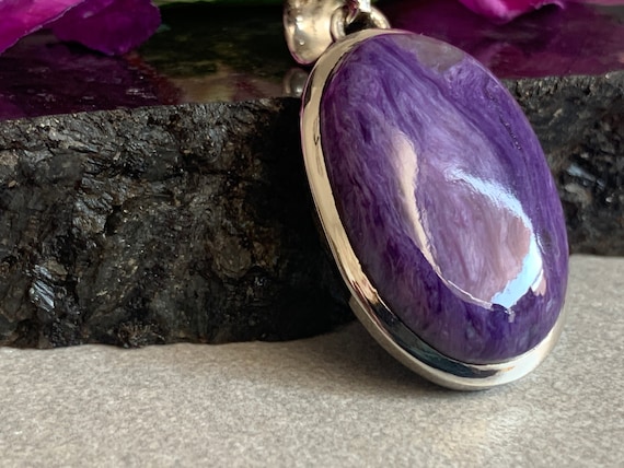 Charoit Pendant in an extravagant design with silver (925) sterling.