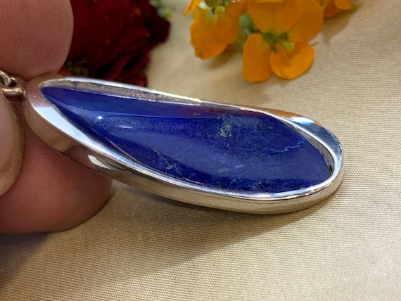 Beautiful natural Lapislazuli Pendant handmade in silver 925 sterling