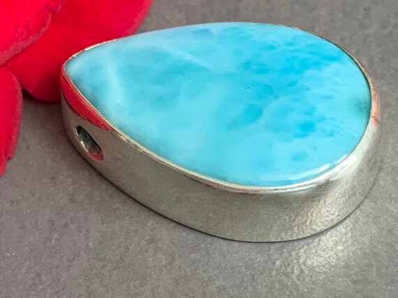 Very nice Larimar Pendant in an extravagant design with silver (925) sterling.