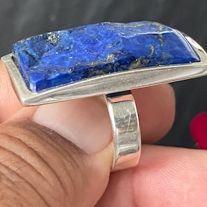 Beautiful  Lapislazuli Ring handmade in silver 925 sterling