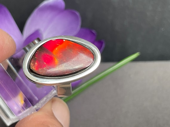 Opal Ammolite Keychain, Gemstone Key Ring, Handcrafted Key Fob, Unique Key Holder, Nature Inspired Gift for Her/Him
