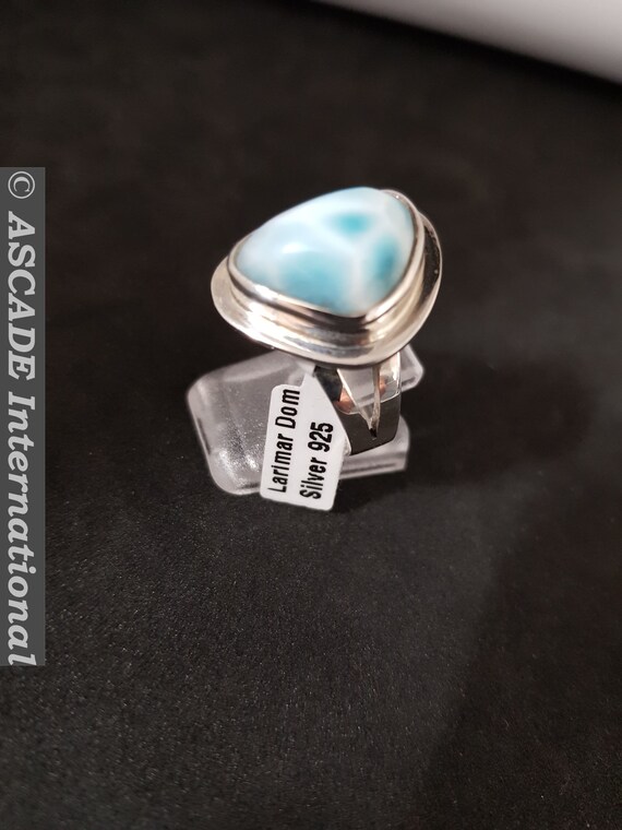 Very nice Larimar ring in extravagant design with silver ( 925 ) sterling