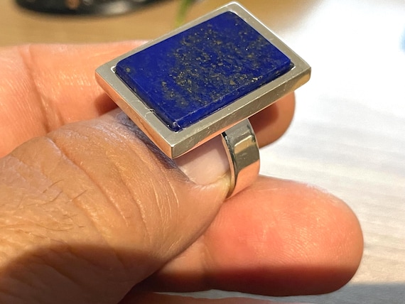 Beautiful  Lapislazuli Ring handmade in silver 925 sterling