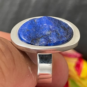 Beautiful  Lapislazuli Ring handmade in silver 925 sterling
