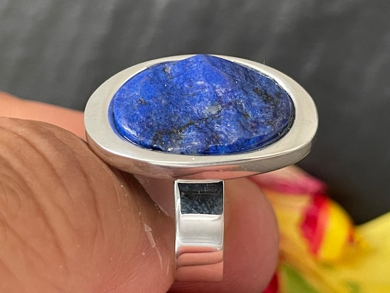 Beautiful  Lapislazuli Ring handmade in silver 925 sterling