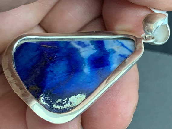Beautiful natural Lapislazuli Pendant handmade in silver 925 sterling