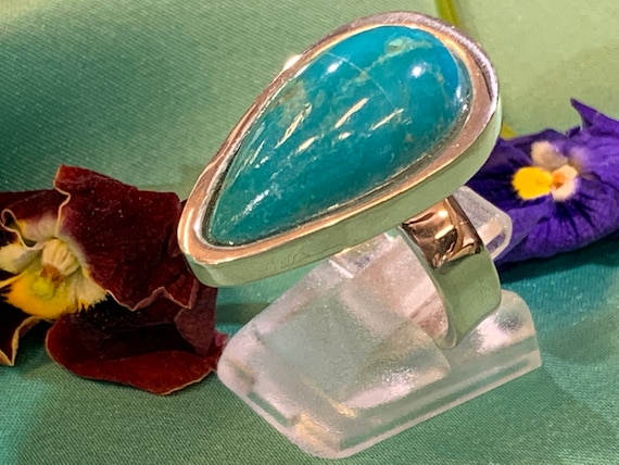 Real turquoise Ring in silver (925) sterling