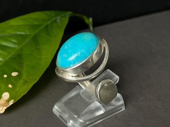 Unique turquoise ring – genuine gemstone from Arizona for protection, strength & inner peace – handcrafted in 925 sterling silver, genuine turquoise
