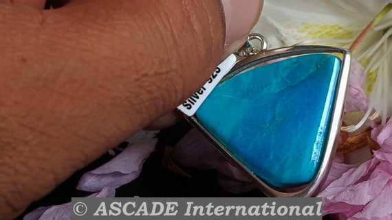 Genuine turquoise pendant in silver (925) sterling