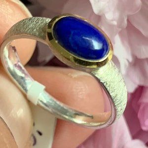 Beautiful  Lapislazuli Ring handmade in silver 925 sterling