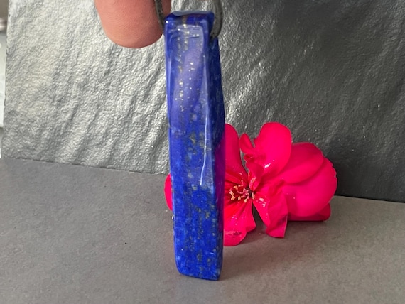 Unusual, slim lapis lazuli pendant drilled – spiritual gemstone jewelry as a unique piece for intuition, truth & new energy