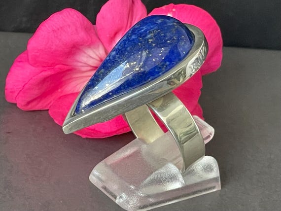 Beautiful  Lapislazuli Ring handmade in silver 925 sterling