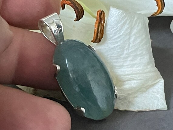 Very special and big Aquamarin Pendant with an unique Design in Silver  ( 925 ) Sterling.
