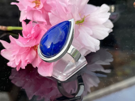 Beautiful  Lapislazuli Ring handmade in silver 925 sterling